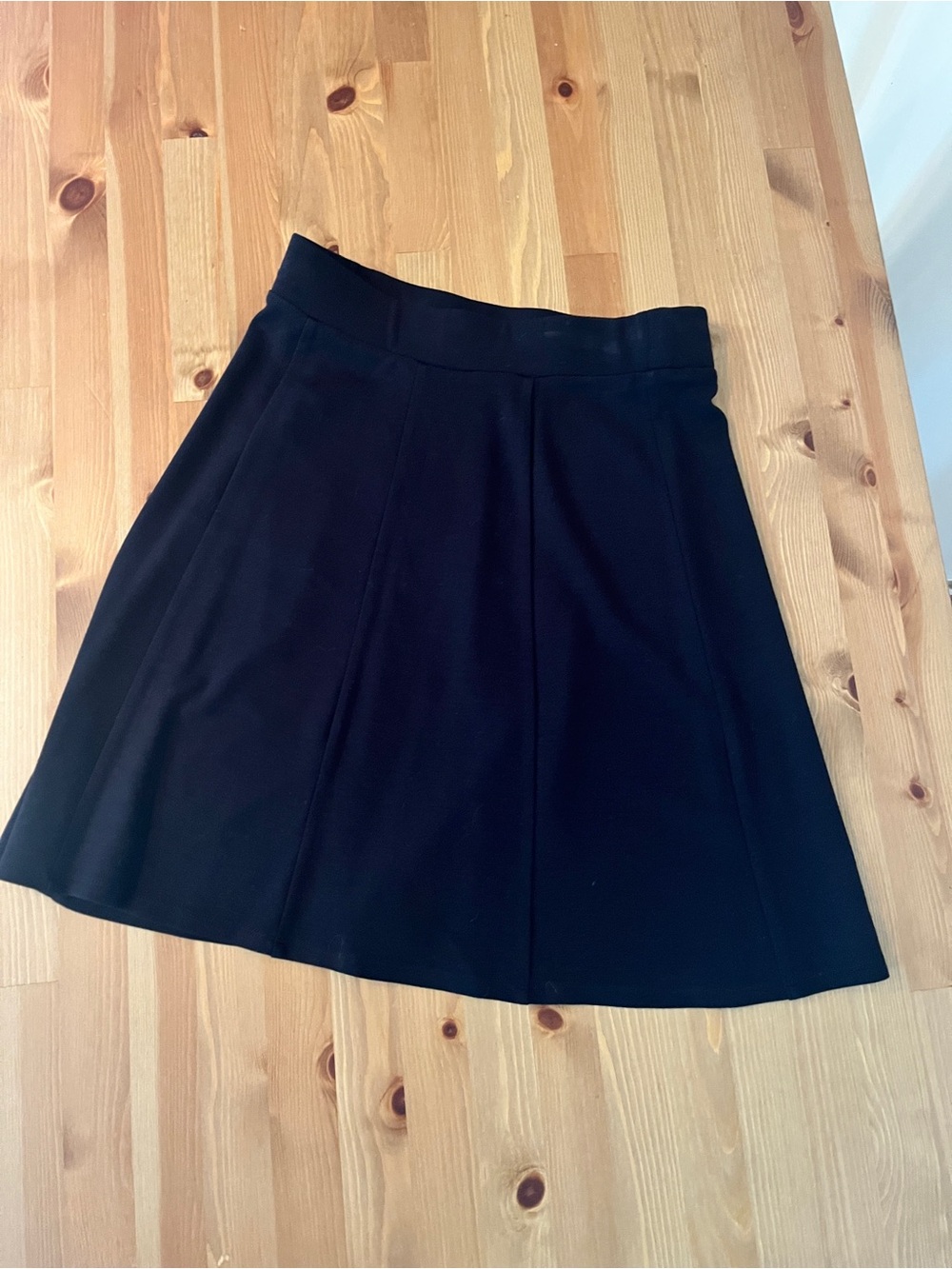 LOFT Black A-Line Skirt with Panel Seams